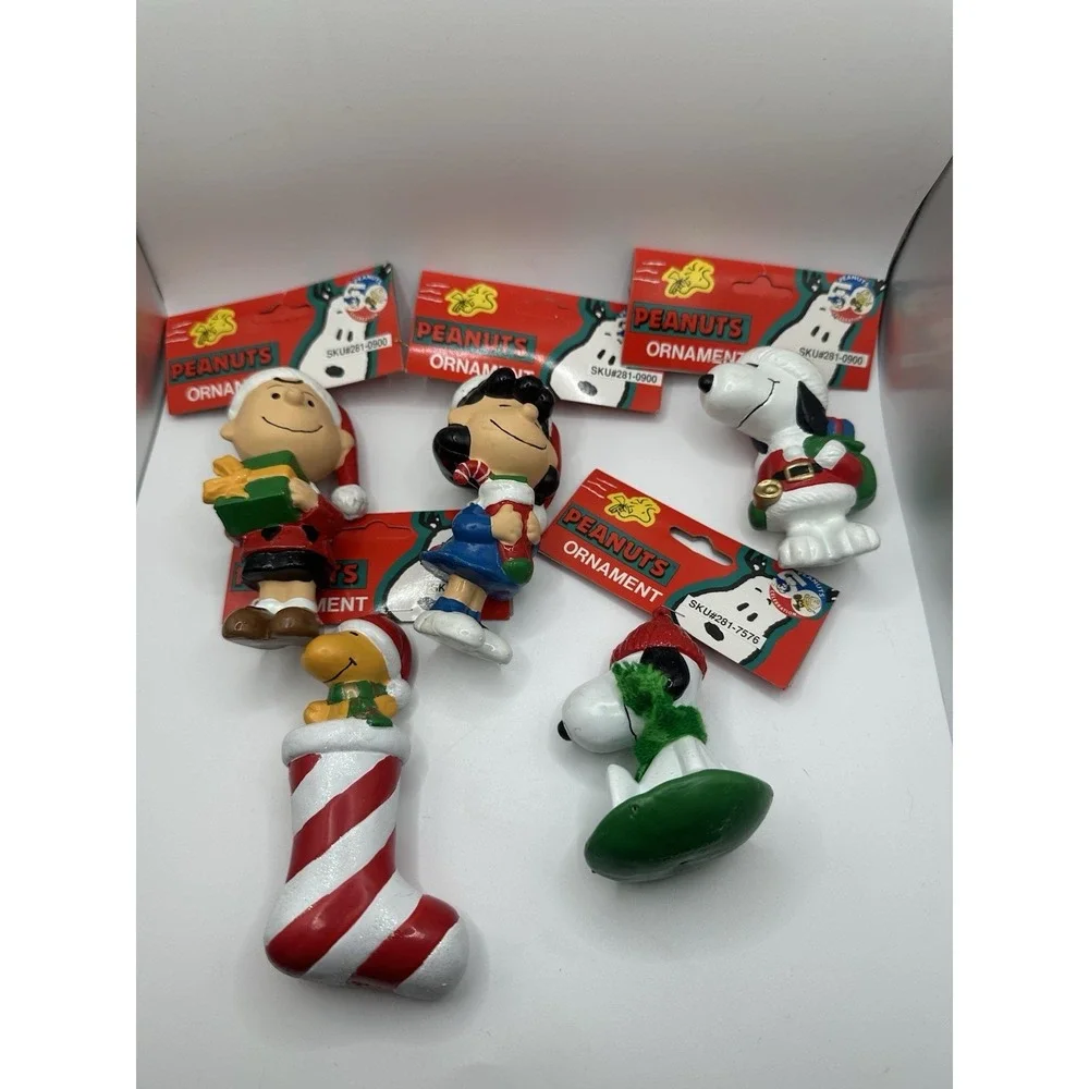 PEANUTS Kurt Adler 1990s Christmas Ornaments lot - Charlie Brown Lucy Snoopy‎